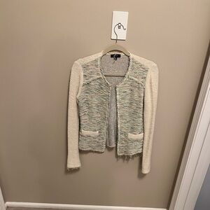 DREW Cream and Gray Textured Blazer